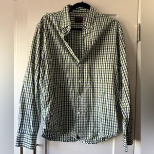 UNTUCKit Men’s Green and Navy Checkered Shirt